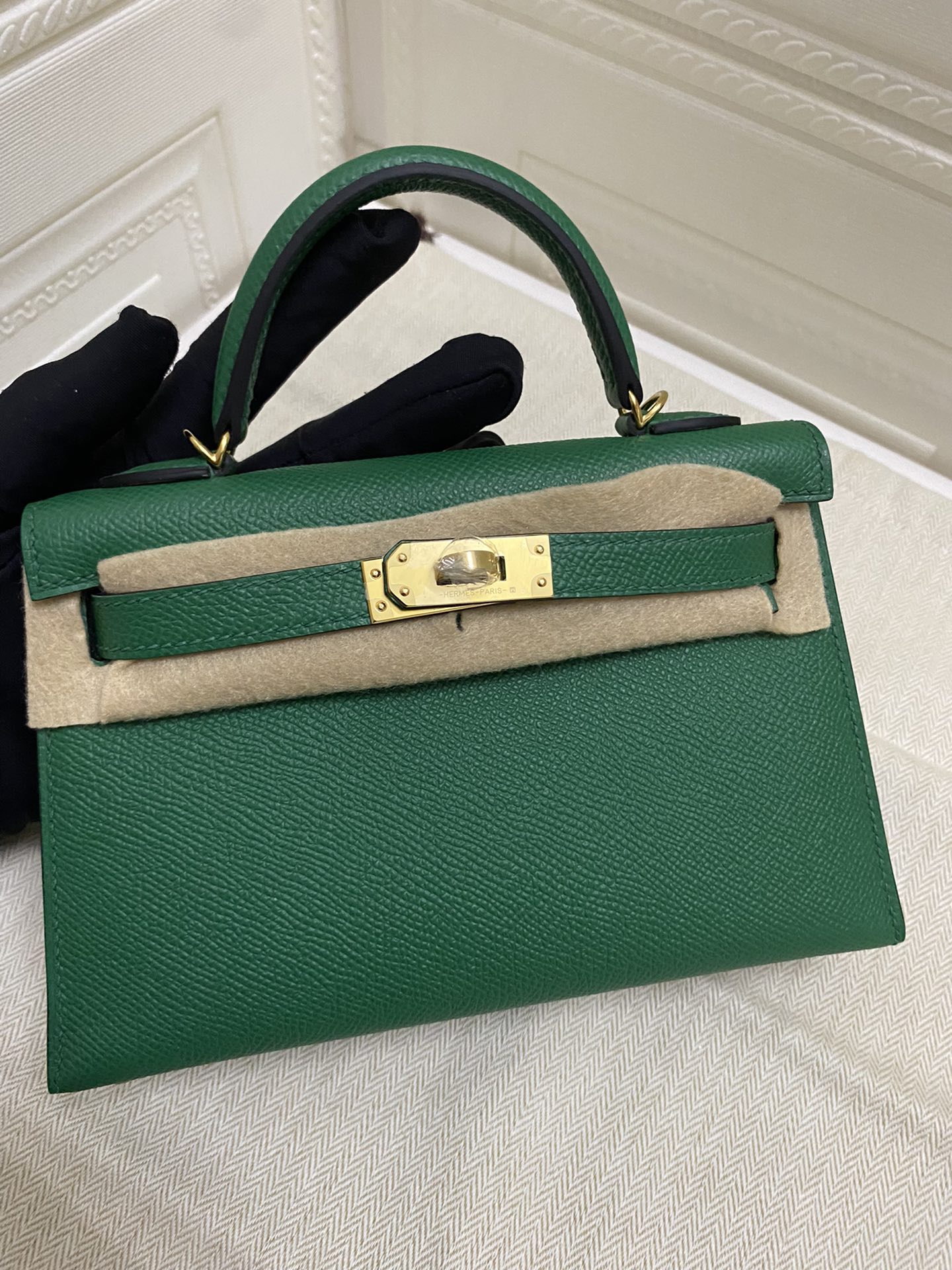 Hermes Kelly Mini II Bag 19CM In Dark Green Epsom Leather